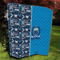 Samoan Warrior Island Heritage Quilt Ocean Island Geometry Blue Style LT9 - Polynesian Pride
