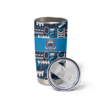 Samoan Warrior Island Heritage Tumbler Cup Ocean Island Geometry Blue Style LT9 - Polynesian Pride