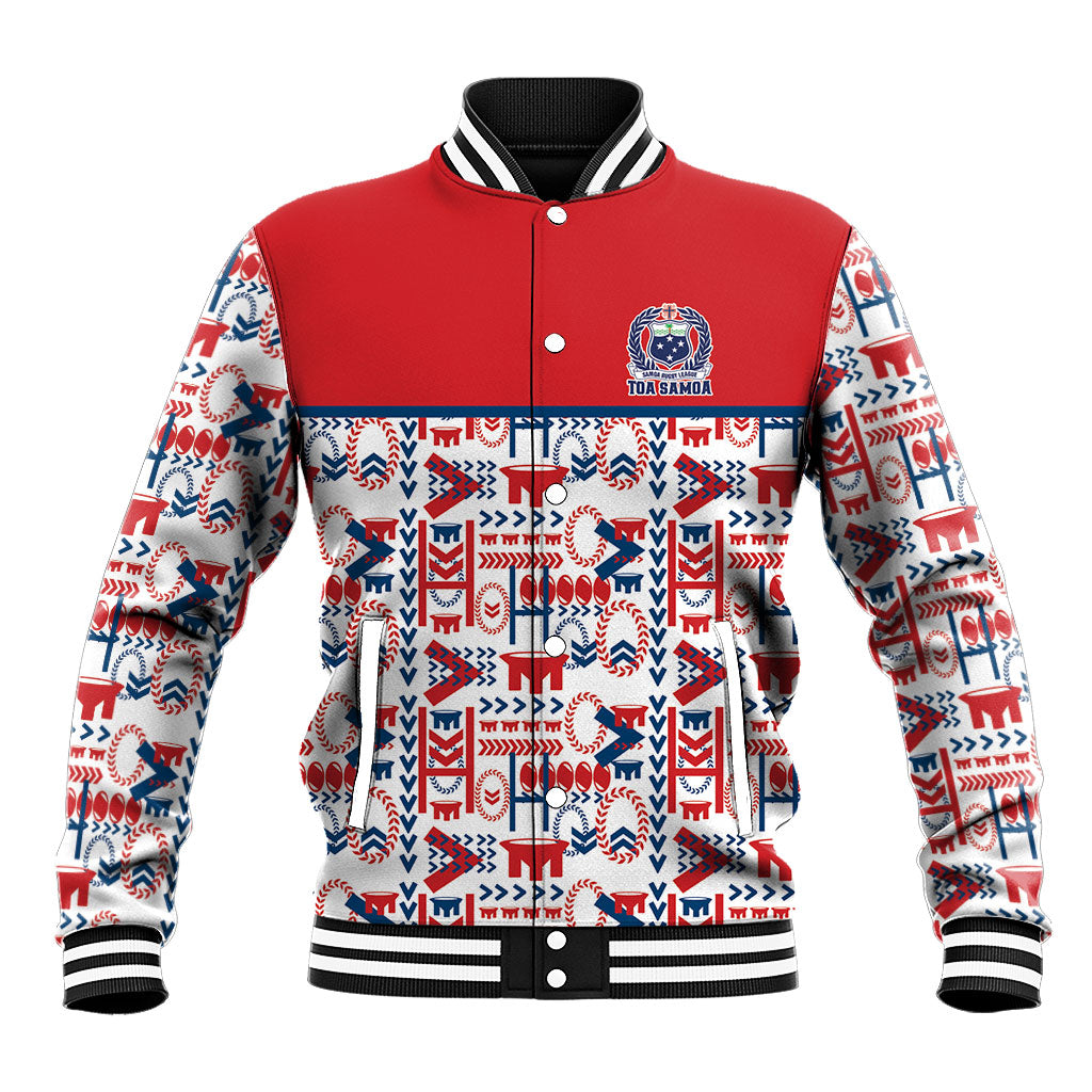 Samoan Warrior Island Heritage Baseball Jacket Ocean Island Geometry Red Style LT9 Unisex Red - Polynesian Pride