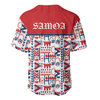 Samoan Warrior Island Heritage Baseball Jersey Ocean Island Geometry Red Style LT9 - Polynesian Pride