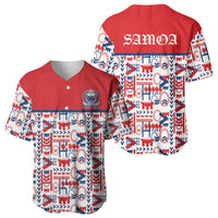 Samoan Warrior Island Heritage Baseball Jersey Ocean Island Geometry Red Style LT9 - Polynesian Pride