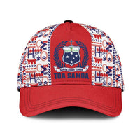 Samoan Warrior Island Heritage Classic Cap Ocean Island Geometry Red Style LT9 Universal Fit Red - Polynesian Pride