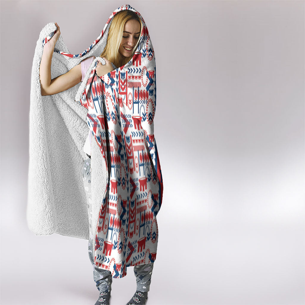 Samoan Warrior Island Heritage Hooded Blanket Ocean Island Geometry Red Style LT9 - Polynesian Pride