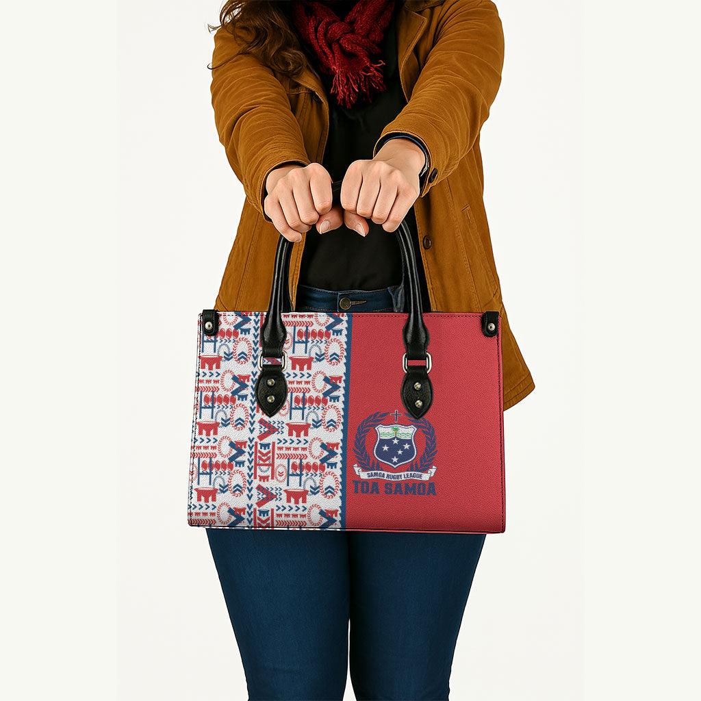 Samoan Warrior Island Heritage Leather Bag Ocean Island Geometry Red Style LT9 - Polynesian Pride
