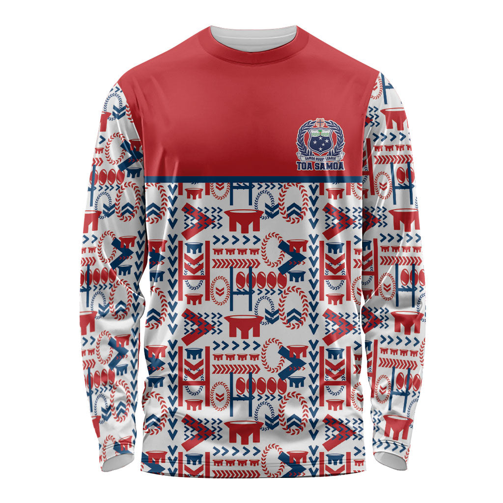 Samoan Warrior Island Heritage Long Sleeve Shirt Ocean Island Geometry Red Style LT9 Unisex Red - Polynesian Pride