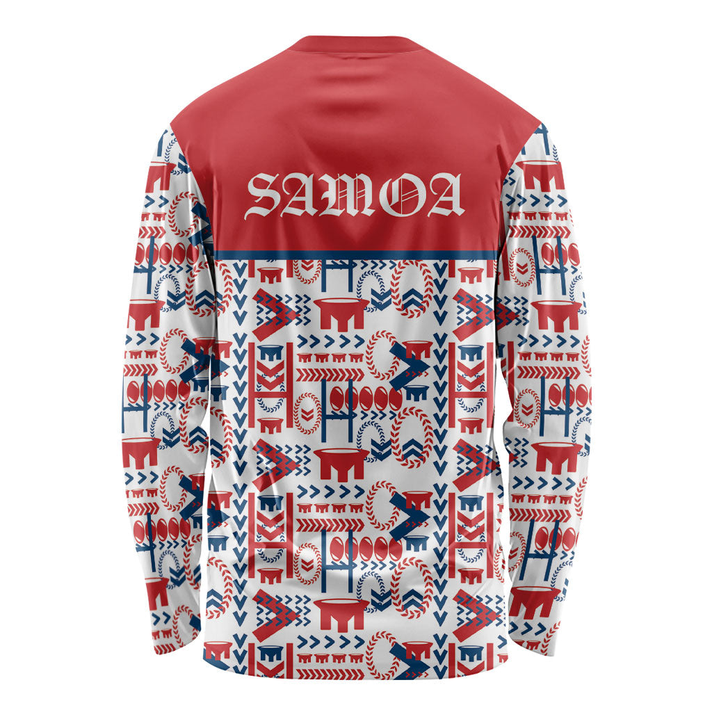 Samoan Warrior Island Heritage Long Sleeve Shirt Ocean Island Geometry Red Style LT9 - Polynesian Pride