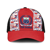Samoan Warrior Island Heritage Mesh Trucker Cap Ocean Island Geometry Red Style LT9 One Size Black Red - Polynesian Pride