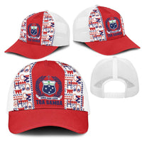 Samoan Warrior Island Heritage Mesh Trucker Cap Ocean Island Geometry Red Style LT9 - Polynesian Pride