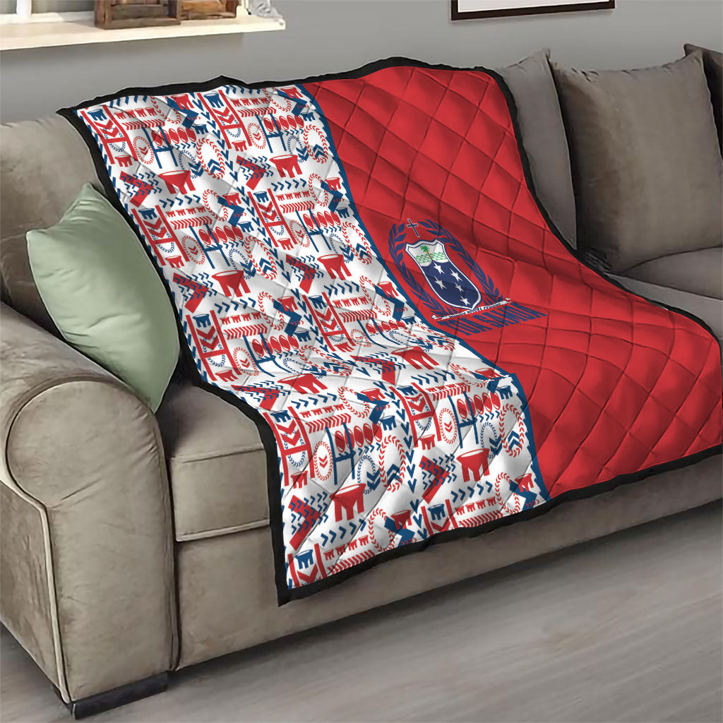 Samoan Warrior Island Heritage Quilt Ocean Island Geometry Red Style LT9 - Polynesian Pride