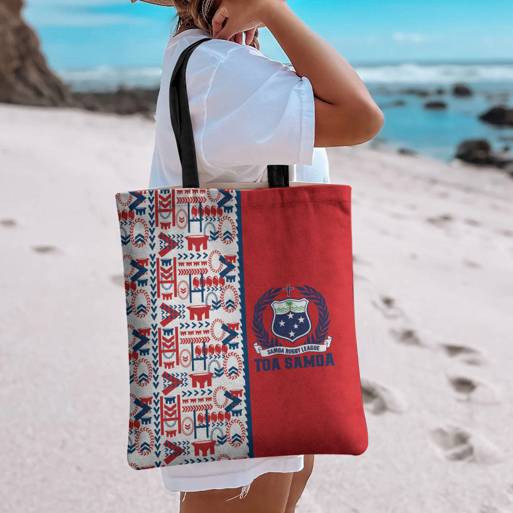 Samoan Warrior Island Heritage Tote Bag Ocean Island Geometry Red Style LT9 - Polynesian Pride