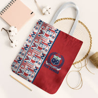 Samoan Warrior Island Heritage Tote Bag Ocean Island Geometry Red Style LT9 White Strap One Size Red - Polynesian Pride
