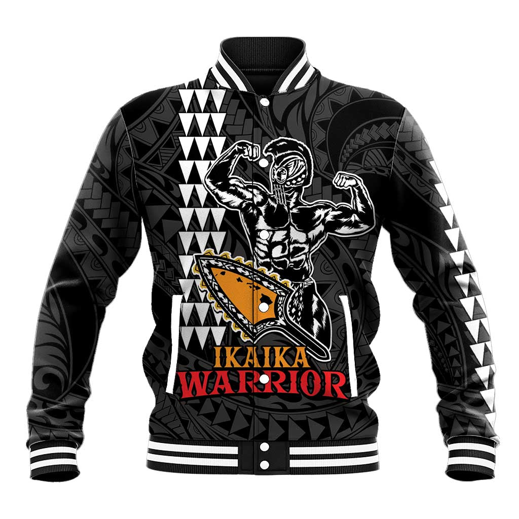 Aloha Spirit Ikaika Warrior Helmet Baseball Jacket LT9 Unisex Black - Polynesian Pride