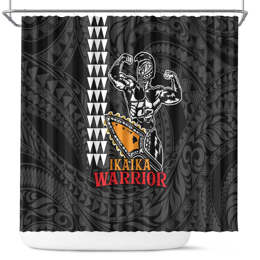 Aloha Spirit Ikaika Warrior Helmet Shower Curtain LT9 Black - Polynesian Pride