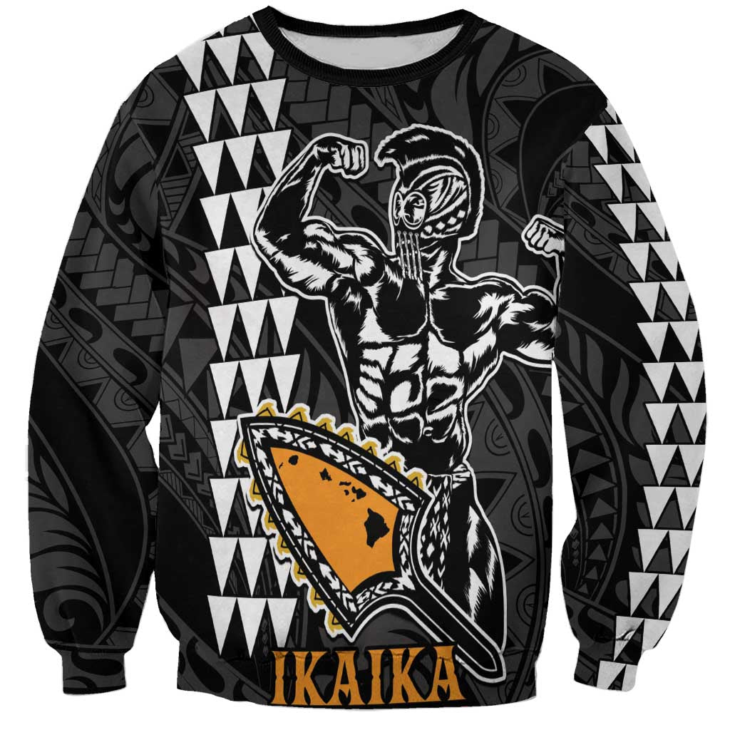 Aloha Spirit Ikaika Warrior Helmet Sweatshirt LT9 Unisex Black - Polynesian Pride