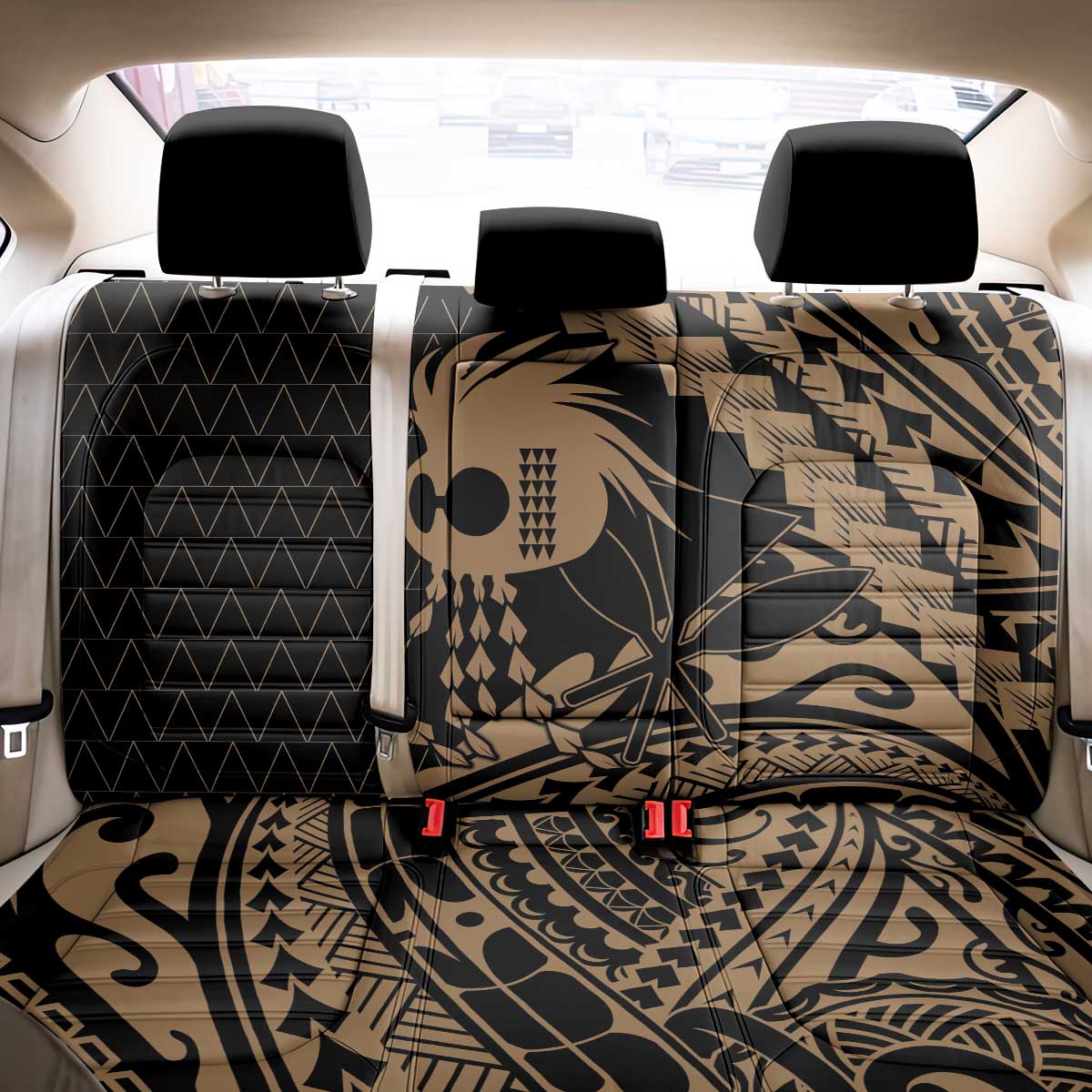 Ikaika Hawaiian Mythic Koa Tribal Warrior Back Car Seat Cover LT9 - Polynesian Pride