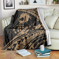 Ikaika Hawaiian Mythic Koa Tribal Warrior Blanket LT9 Gold - Polynesian Pride