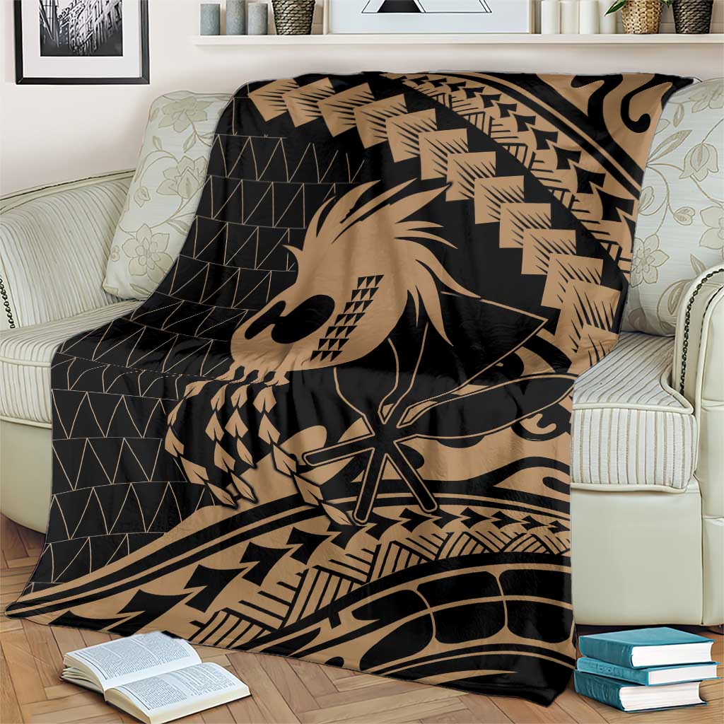 Ikaika Hawaiian Mythic Koa Tribal Warrior Blanket LT9 - Polynesian Pride