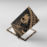 Ikaika Hawaiian Mythic Koa Tribal Warrior Canvas Wall Art LT9 With Frame Gold - Polynesian Pride