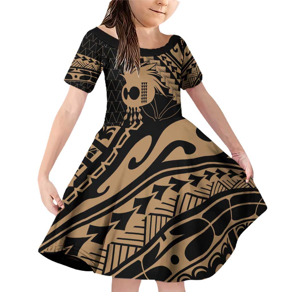 Ikaika Hawaiian Mythic Koa Tribal Warrior Family Matching Off Shoulder Short Dress and Hawaiian Shirt