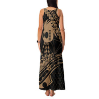 Ikaika Hawaiian Mythic Koa Tribal Warrior Family Matching Tank Maxi Dress and Hawaiian Shirt