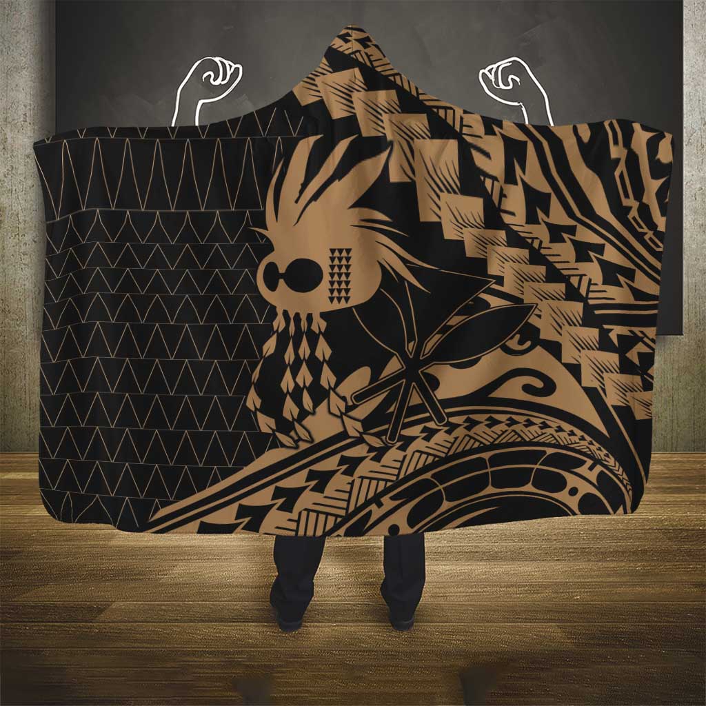 Ikaika Hawaiian Mythic Koa Tribal Warrior Hooded Blanket LT9 - Polynesian Pride