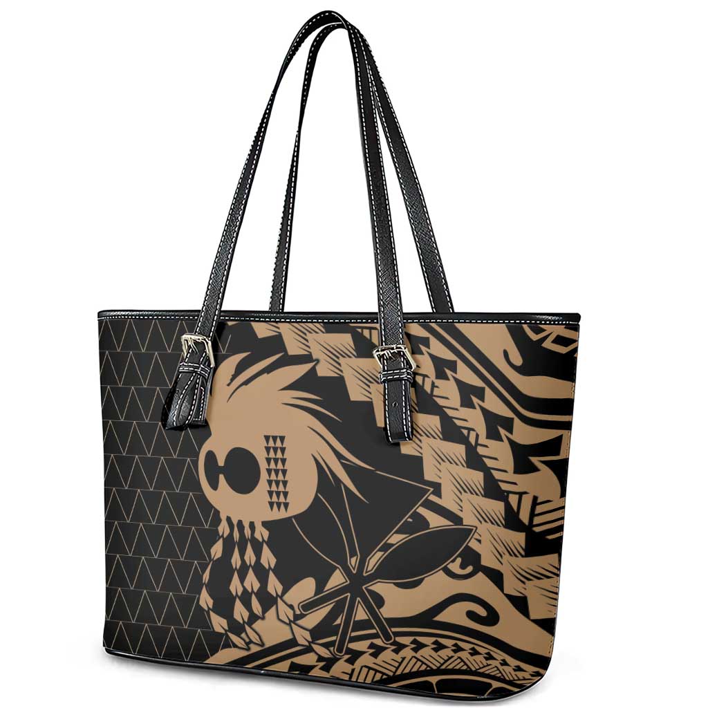 Ikaika Hawaiian Mythic Koa Tribal Warrior Leather Tote Bag LT9 - Polynesian Pride