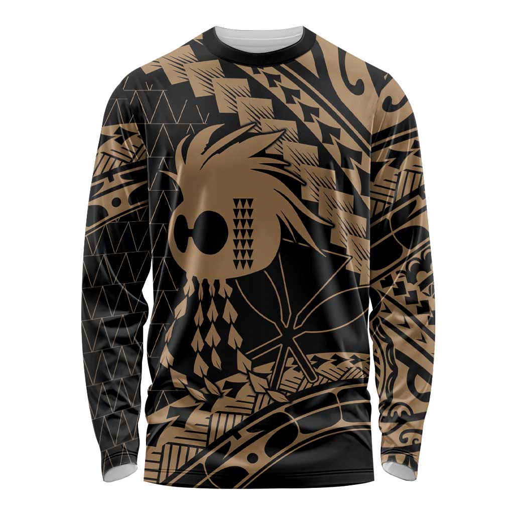 Ikaika Hawaiian Mythic Koa Tribal Warrior Long Sleeve Shirt