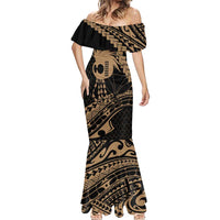 Ikaika Hawaiian Mythic Koa Tribal Warrior Mermaid Dress LT9 - Polynesian Pride