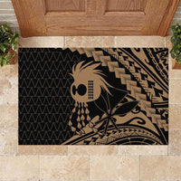 Ikaika Hawaiian Mythic Koa Tribal Warrior Rubber Doormat LT9 Gold - Polynesian Pride