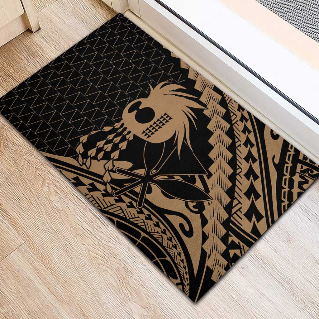 Ikaika Hawaiian Mythic Koa Tribal Warrior Rubber Doormat LT9 - Polynesian Pride