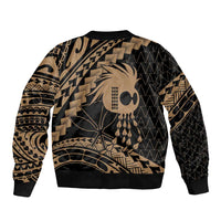 Ikaika Hawaiian Mythic Koa Tribal Warrior Sleeve Zip Bomber Jacket LT9 - Polynesian Pride