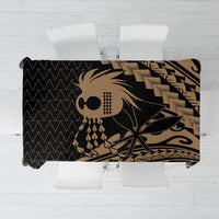 Ikaika Hawaiian Mythic Koa Tribal Warrior Tablecloth LT9 Gold - Polynesian Pride