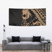 Ikaika Hawaiian Mythic Koa Tribal Warrior Tapestry LT9 - Polynesian Pride