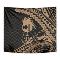 Ikaika Hawaiian Mythic Koa Tribal Warrior Tapestry LT9 - Polynesian Pride
