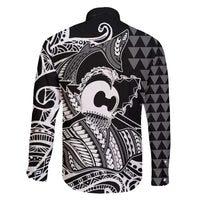 Koa Ikaika Warrior Helmet with Shark Family Matching Mermaid Dress and Hawaiian Shirt Black Kakau Style