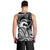 Koa Ikaika Warrior Helmet with Shark Men Tank Top Black Kakau Style