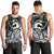 Koa Ikaika Warrior Helmet with Shark Men Tank Top Black Kakau Style