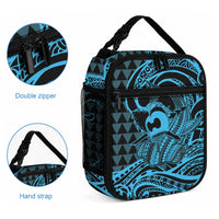 Koa Ikaika Warrior Helmet with Shark Lunch Bag Blue Kakau Style LT9 - Polynesian Pride