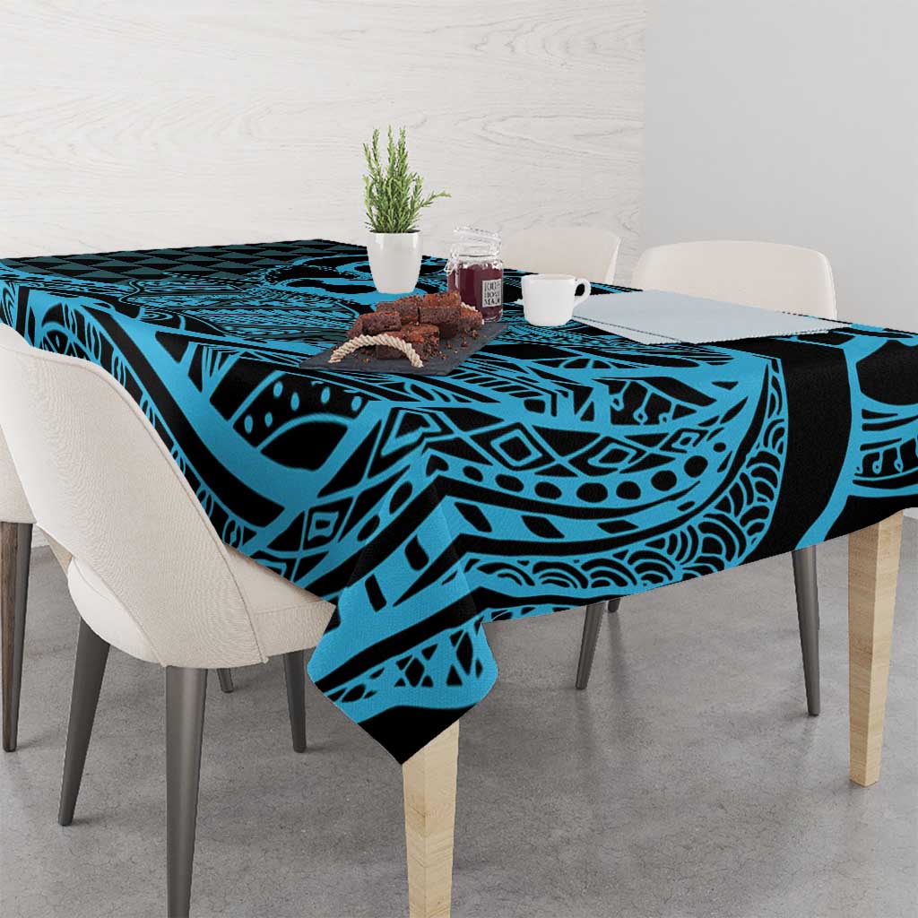 Koa Ikaika Warrior Helmet with Shark Tablecloth Blue Kakau Style LT9 - Polynesian Pride