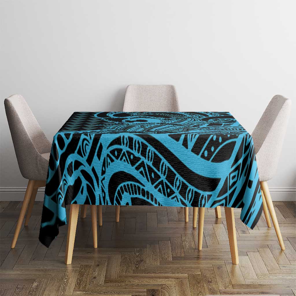 Koa Ikaika Warrior Helmet with Shark Tablecloth Blue Kakau Style LT9 - Polynesian Pride
