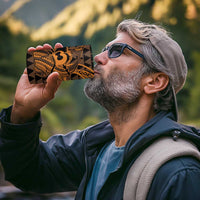 Koa Ikaika Warrior Helmet with Shark 4 in 1 Can Cooler Tumbler Gold Kakau Style