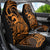 Koa Ikaika Warrior Helmet with Shark Car Seat Cover Gold Kakau Style