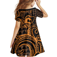 Koa Ikaika Warrior Helmet with Shark Family Matching Long Sleeve Bodycon Dress and Hawaiian Shirt Gold Kakau Style