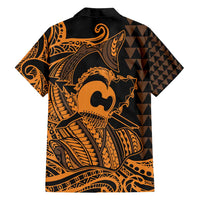 Koa Ikaika Warrior Helmet with Shark Family Matching Tank Maxi Dress and Hawaiian Shirt Gold Kakau Style