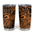 Koa Ikaika Warrior Helmet with Shark Tumbler Cup Gold Kakau Style