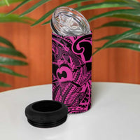 Koa Ikaika Warrior Helmet with Shark 4 in 1 Can Cooler Tumbler Pink Kakau Style