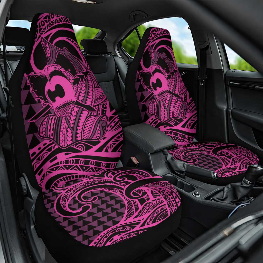 Koa Ikaika Warrior Helmet with Shark Car Seat Cover Pink Kakau Style