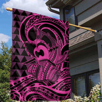 Koa Ikaika Warrior Helmet with Shark Garden Flag Pink Kakau Style