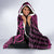 Koa Ikaika Warrior Helmet with Shark Hooded Blanket Pink Kakau Style