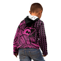 Koa Ikaika Warrior Helmet with Shark Kid Hoodie Pink Kakau Style
